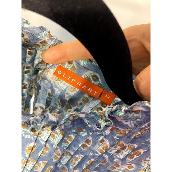 Oliphant Pintuck Ruffle Sleeve Blouse size XL - Picture 4 of 6